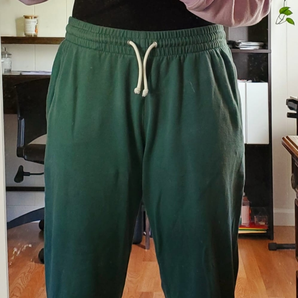 Green sweat pants